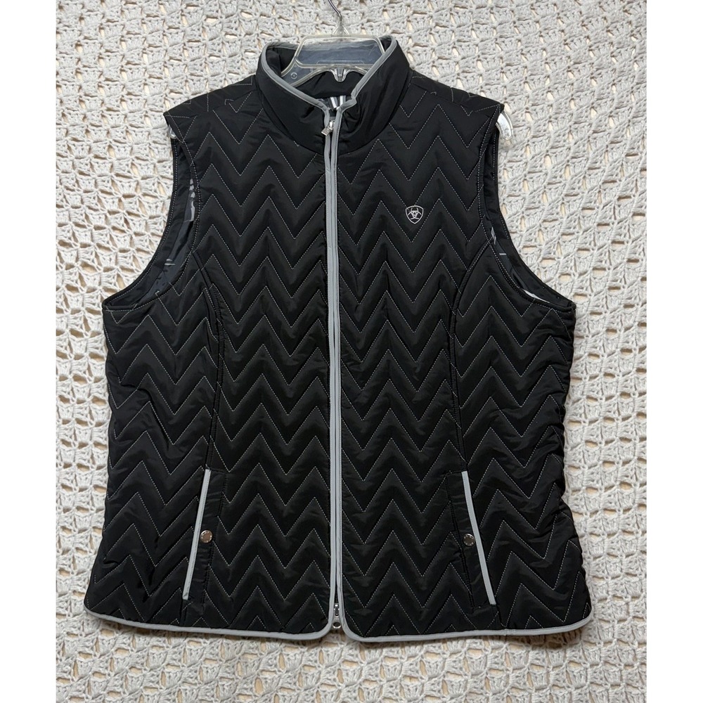 Ariat Tek Ashley Insulated Vest Women 2XL Black Double Zip Wind Water Protection - Picture 2 of 13